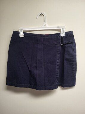 Nevada Women's Wrap Skort Size 8 Navy Blue 100% Cotton Casual Mini Skirt Shorts